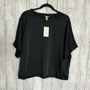 a new day Women's Elegant Black Top